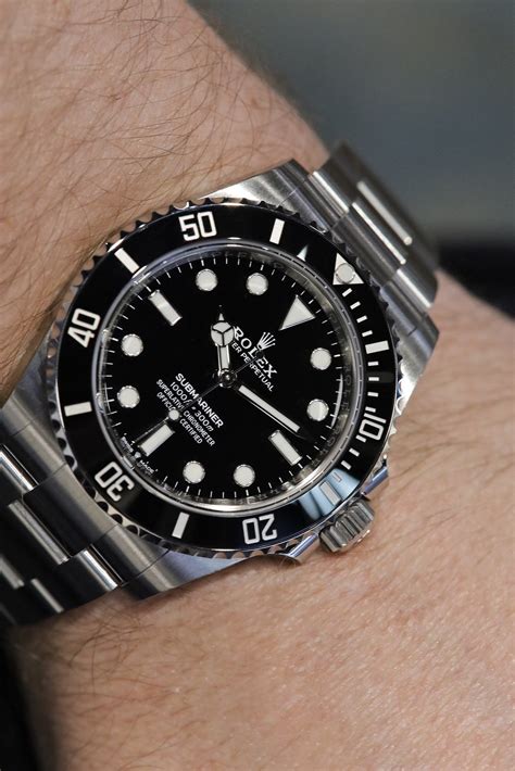 rolex submariner on large wrist|rolex submariner 124060 values falling.